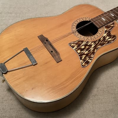 1970’s Decca 12 String Acoustic Guitar Natural Blonde Cool Headstock Overlay w Matching Pickguard MIJ Japan TLC image 6