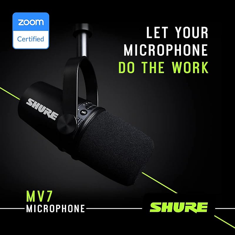  Shure MV7X XLR Podcast Microphone - Pro Quality Dynamic Mic for  Podcasting & Vocal Recording, Voice-Isolating Technology, All Metal  Construction, Mic Stand Compatible, Optimized Frequency - Black : Musical  Instruments