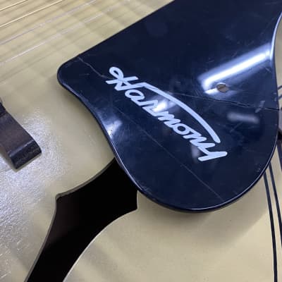 Harmony H1214 Archtone Acoustic Archtop Guitar 1950's - Blond with Faux Flame image 7