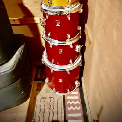 Premier Drums XPK Birch/Eucalyptus 3 ply shells. Solid, quality great sounding drums. 1990’S Red stain image 1