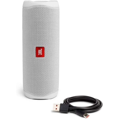 JBL Flip 5 Portable Waterproof Bluetooth Speaker (White) image 5