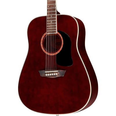Washburn WD100DL Dreadnought Mahogany Acoustic Guitar Transparent Wine Red for sale