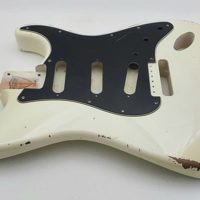 4lbs 2oz Nitro Lacquer Aged Relic Olympic White S-Style Vintage Custom Guitar Body image 4