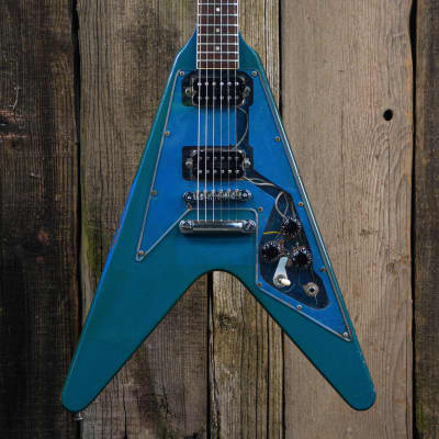 Gibson Flying V 1981 Blue Refin w/ Gibson Reissue PAFs image 1