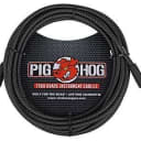 Pig Hog PCH20BK 20' Black Woven Instrument Cable Guitar Bass