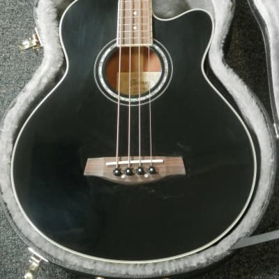 Ibanez AEB10BE-BK-14-02 Black Acoustic Electric Bass with case used image 3