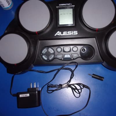 Alesis CompactKit 4 Electronic Drum Set + Power Cord 4-Pad Portable Tabletop Kit no battery box door image 1