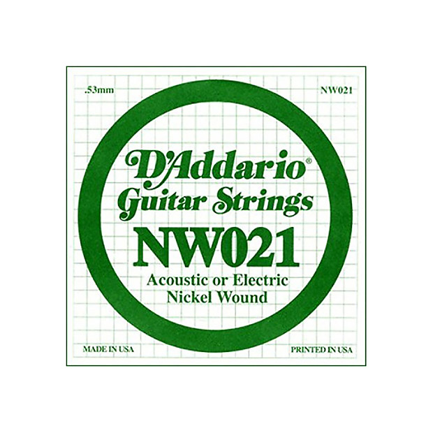 D'Addario NW021 Nickel Wound Electric Guitar Single String .021 image 1