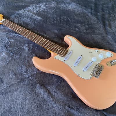 2023 Del Mar Lutherie Surfcaster Strat Coral Pink - Made in USA image 5