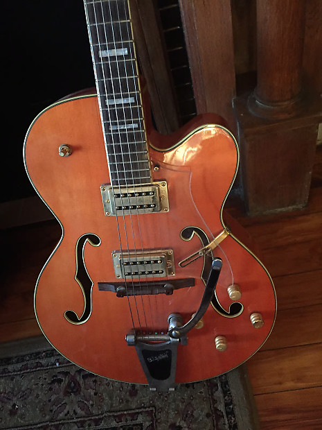 Peerless Tonemaster Standard Orange Rockabilly Jazz Archtop Guitar with Bigsby