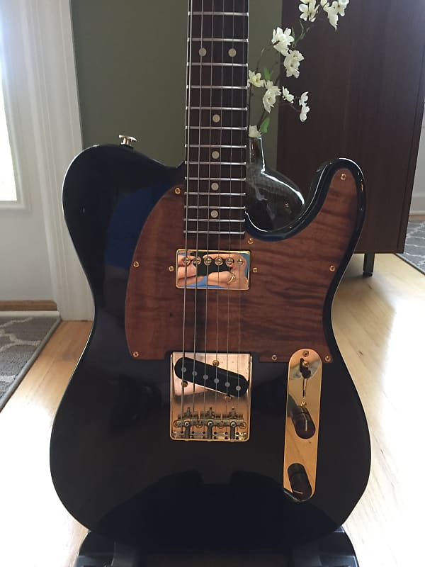 Suhr Classic T  Custom Trans Black with Koa and Gold Accents image 1