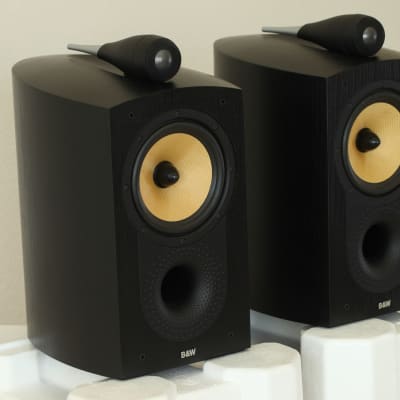 B&W Bowers Wilkens 805 Nautilus speakers black Made in England BW B W with boxes (need fix tweeter) image 15