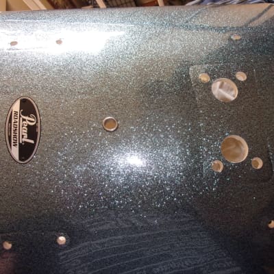 Pearl Roadshow 22"x 16" Bass Drum Shell ONLY Aqua Blue Sparkle NO lugs or mounts cracks in the wood image 1