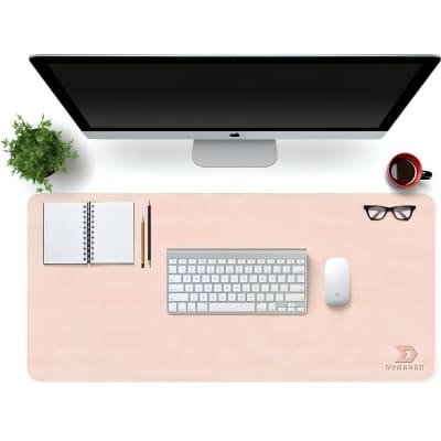 Leather Desk Pad Protector (Pink/Dual, 31.5 X 15.7) - GENERIC image 1