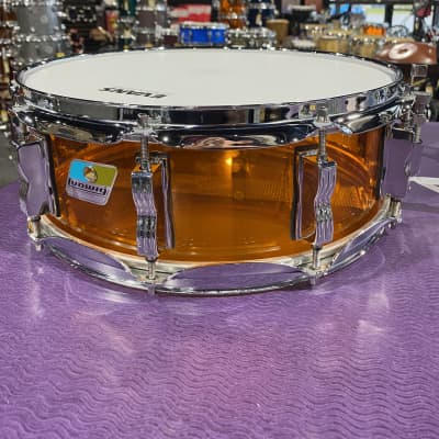 Ludwig Vistalite Reissue 5x14 inch Snare Drum 2010 - Amber image 7