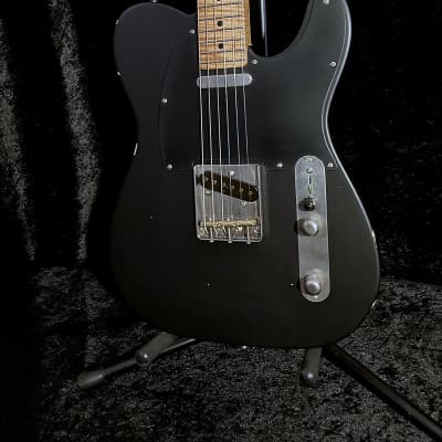 LsL T Bone One Matte Black Tele, Telecaster 5A Highly Figured Roasted Flame Maple Neck & Fretboard, Aged, Relic image 7