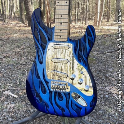 FIRE! Carved Woodruff Brothers Guitars - Enamel & Satin Lacquer image 1