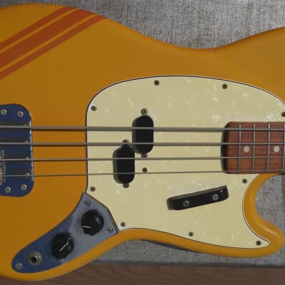 Fender Mustang Bass Competition Orange Matching Headstock RARE 1968 image 5