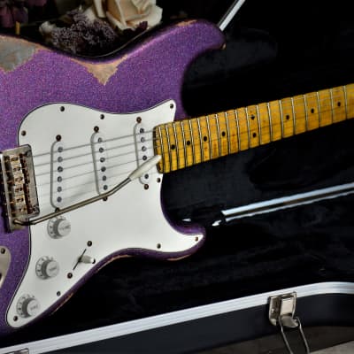 Fender Stratocaster  Standard Custom Relic Nitro Magenta Sparkle image 23