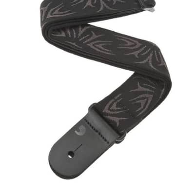 D'Addario Nylon Woven Black/Gray Tattoo Guitar Strap 50F078 image 1