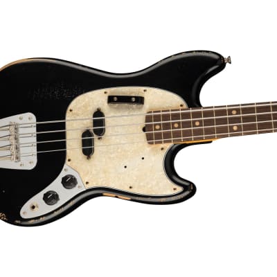 Fender JMJ Road Worn Mustang Bass - Black image 1