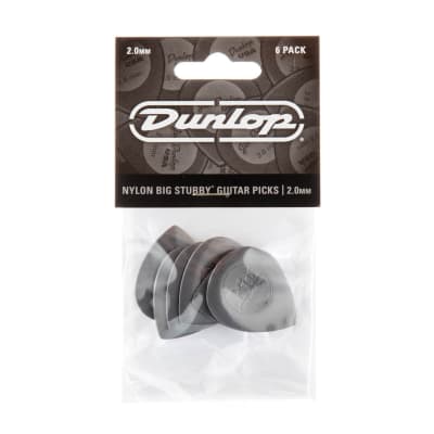 Dunlop Big Stubby Nylon Picks, 2.0MM, 6-Pick Pack (445P2.0) image 1