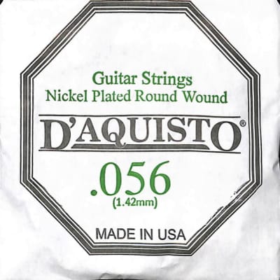 Five (5) - .056 Nickel Roundwound - D'Aquisto - Electric / Acoustic Guitar Strings image 1