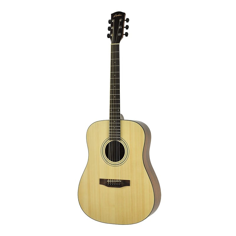 Lorden Solid Spruce Top OM Style Acoustic Guitar with Gig Bag (Natural Satin) image 1