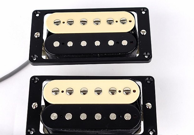Gibson '61 Tribute 4 Wire Humbucker Pickups With Screws, Springs And Pickup Rings 2013 Zebra image 1
