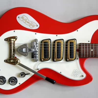 1966 Meazzi Hollywood Mustang stratocaster - Red for sale