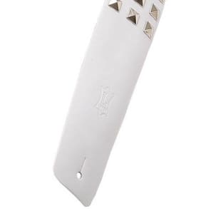 Levy's M1SD-WHT 2.5" Leather Guitar/Bass Strap with Studs-White image 2
