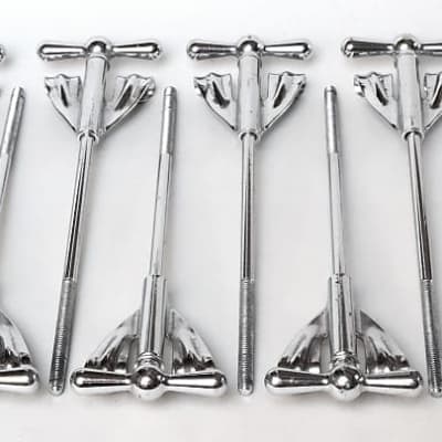 Set of (8) Ludwig "Bowtie" Tension Rods & Claws for Bass Drum, 6 1/8" length / 1960s image 1