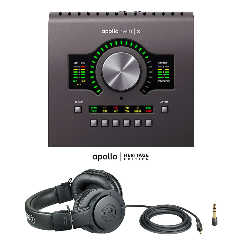 Universal Audio Apollo Twin X Duo Heritage Edition Bundle with ATH-M20x  Headphones | Reverb