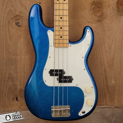 Memphis P Bass Copy Made in Korea 1980s Blue Sparkle Used image 1