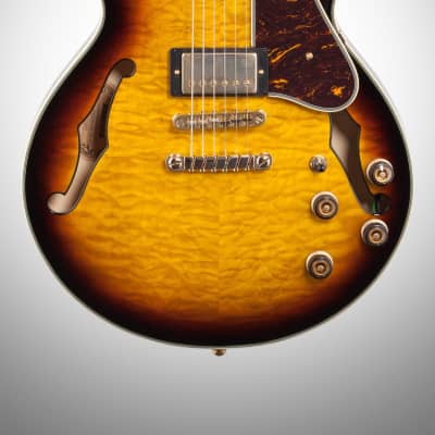 Ibanez Artcore Expressionist AM93QM Semi-Hollowbody Electric Guitar, Antique Yellow Sunburst image 3
