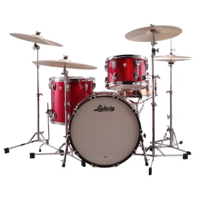 Ludwig Classic Maple Fab Drum Set Red Sparkle image 3