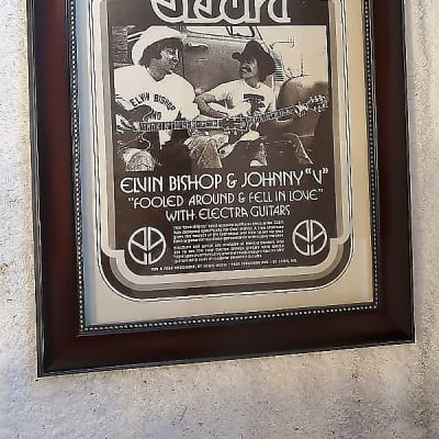 1977 Electra Guitars Promotional Ad Framed Elvin Bishop Original for sale