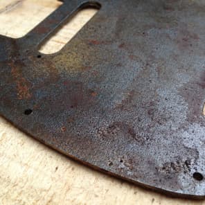 Rusted black telecaster pickguard. heavy distressed, rust holes, one of a kind for guitar building image 6