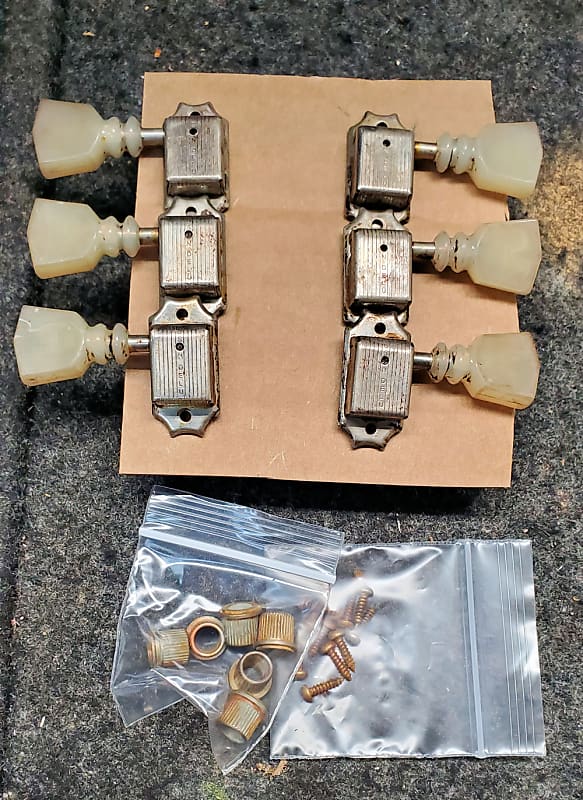 Kluson Deluxe Double Line Tuners - Aged Nickel for Gibson Vintage Historic  Les Paul & SG 1960 Style