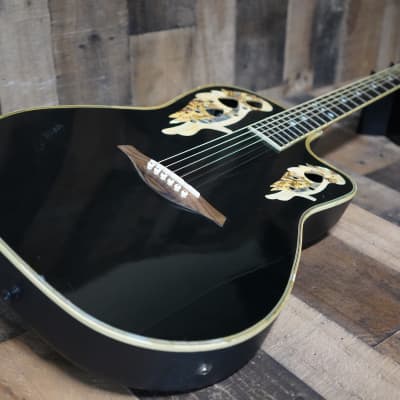 Galveston WOB-500BK Black Acoustic Electric Guitar Plastic Back | Needs Work | See Description | for sale