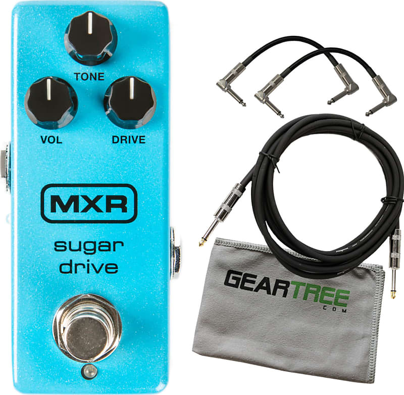 MXR M294 Sugar Drive Overdrive Pedal w/ 3 Cables and Cloth image 1