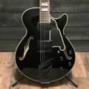 D'Angelico Excel Series SS Semi-Hollowbody Black Electric Guitar w/ Case