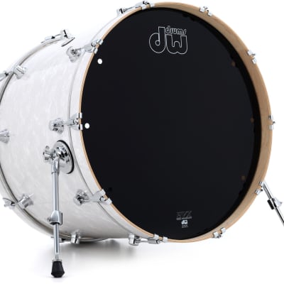 DW Performance Series Bass Drum - 18 x 24 inch - White Marine FinishPly  Bundle with Kelly Concepts Kelly SHU FLATZ System for Shure Beta 91 / 91A image 2
