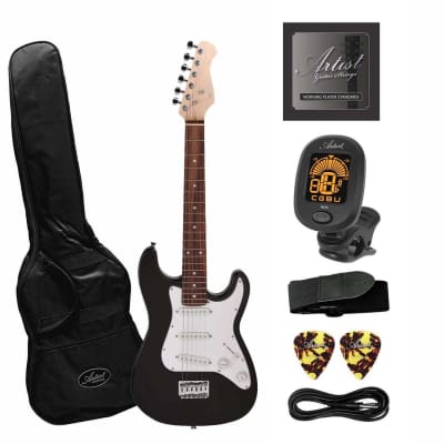 Artist MiniG Black 3/4 Size Electric Guitar w/ Accessories image 1