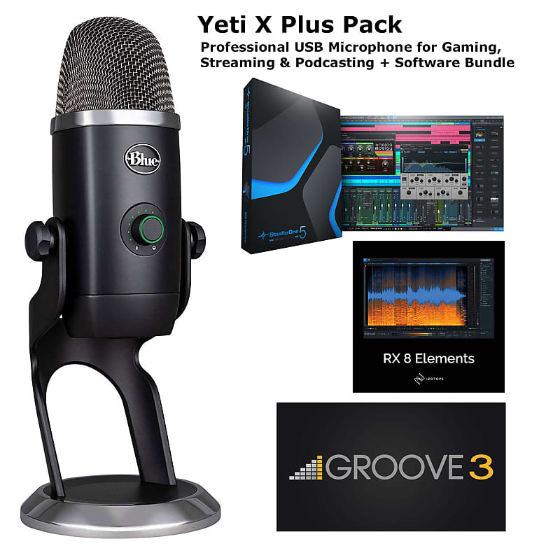 Blue Yeti X state-of-the-art flagship USB recording live broadcast  condenser microphone for gaming, streaming and podcasting