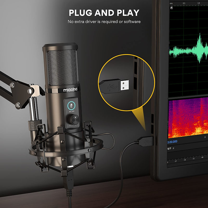 MAONO Gaming USB Microphone Desktop Condenser Podcast Microfono Recording