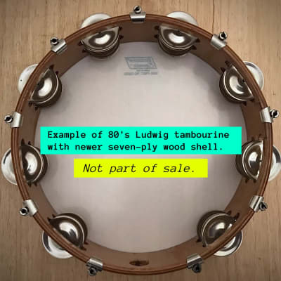 Ludwig 10” Tunable Wood Shell Tambourine Double-Row Jingles image 17