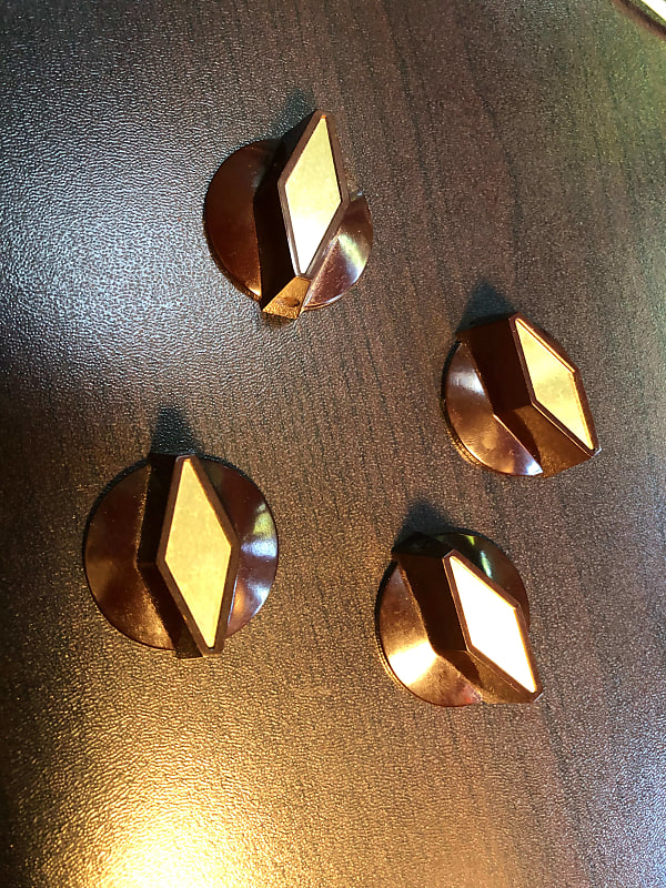 Rickenbacker Parts Knobs Vintage TV Style Brown and Gold (Set of 4