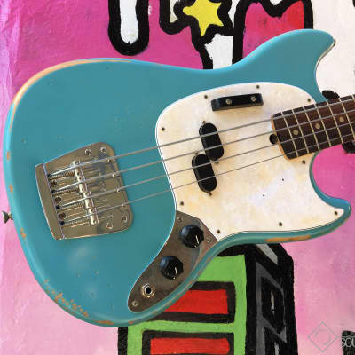 Fender JMJ Road Worn Mustang Bass - Daphne Blue image 5