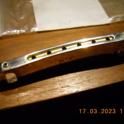 Gibson Replacement Joe Glaser Wrap-Around Compensated Tailpiece, 1953 - 1960  Replacement Bridge “Stud Finder” (Aged Nickel) image 2